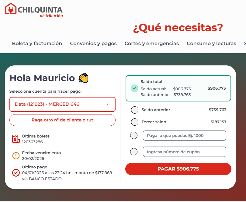 Estado de cuenta Chilquinta